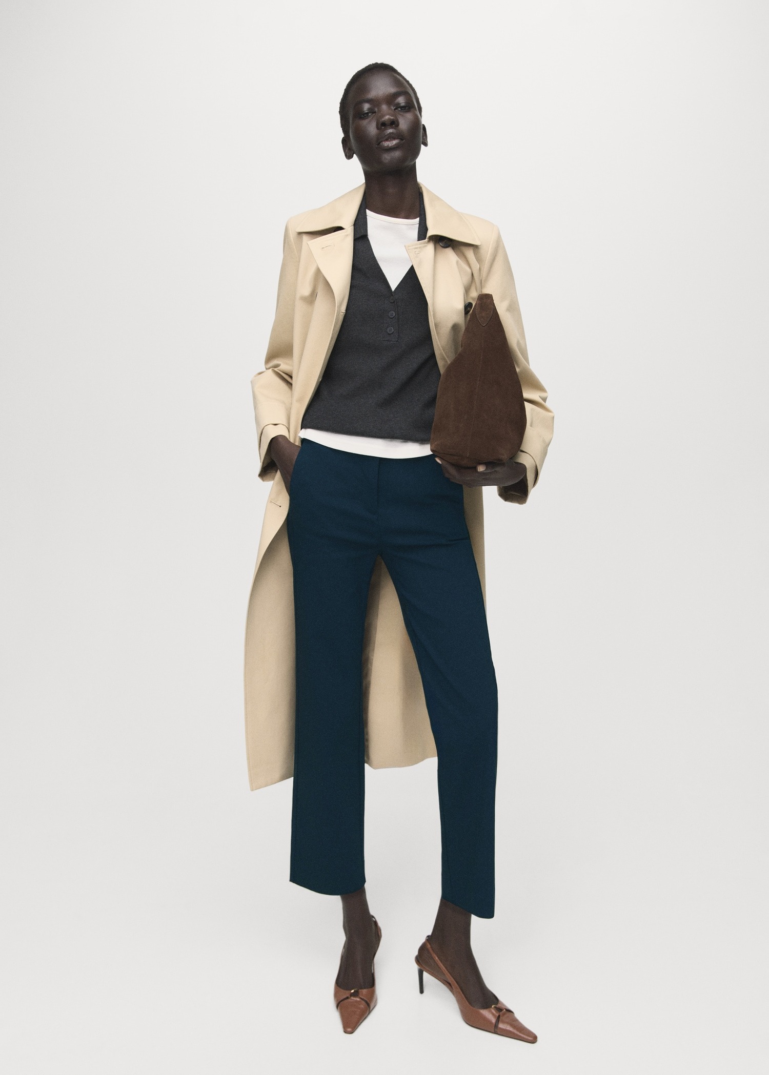Pantallona straight-fit, Mango