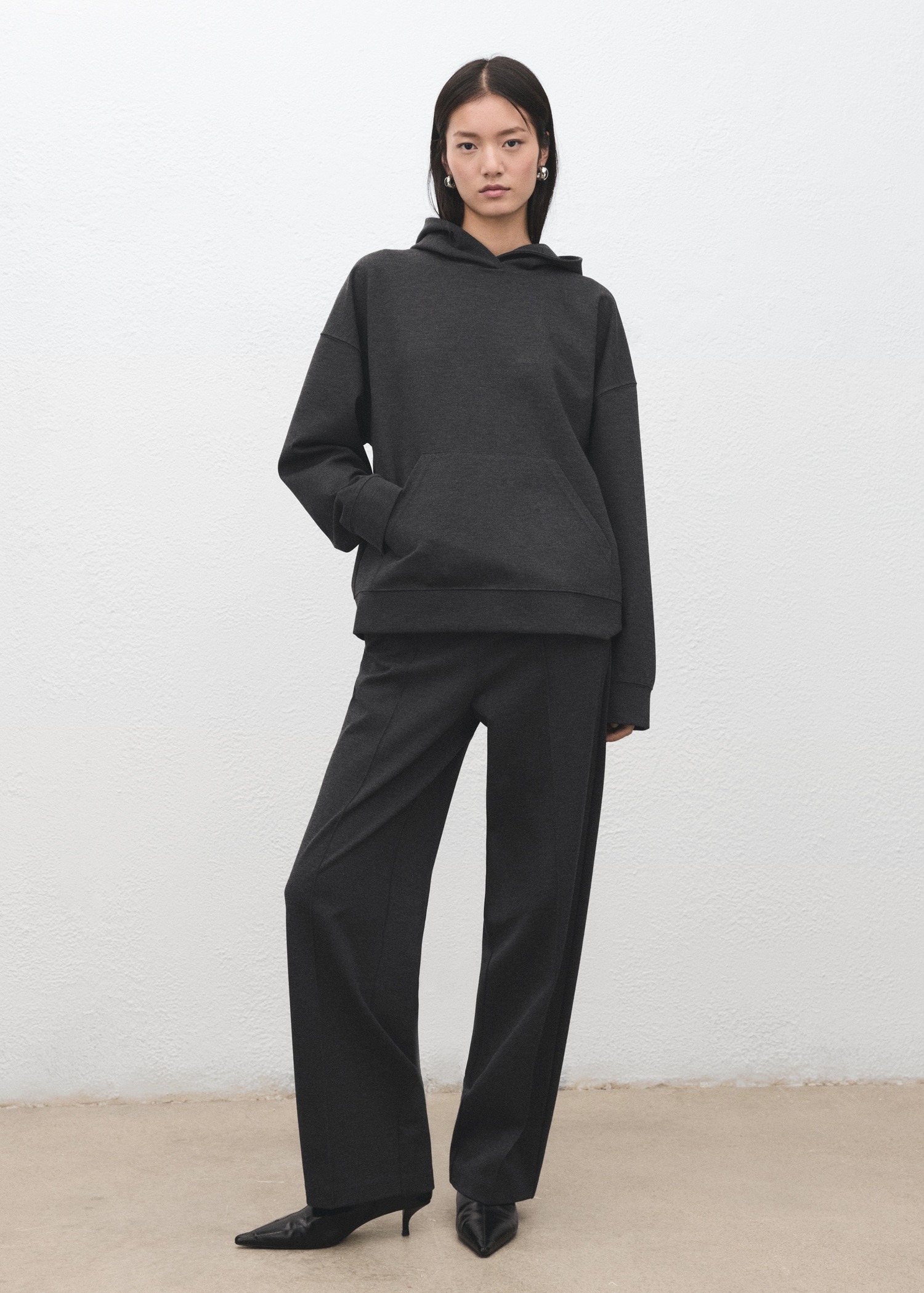 Hoodie, Mango - S, Gri