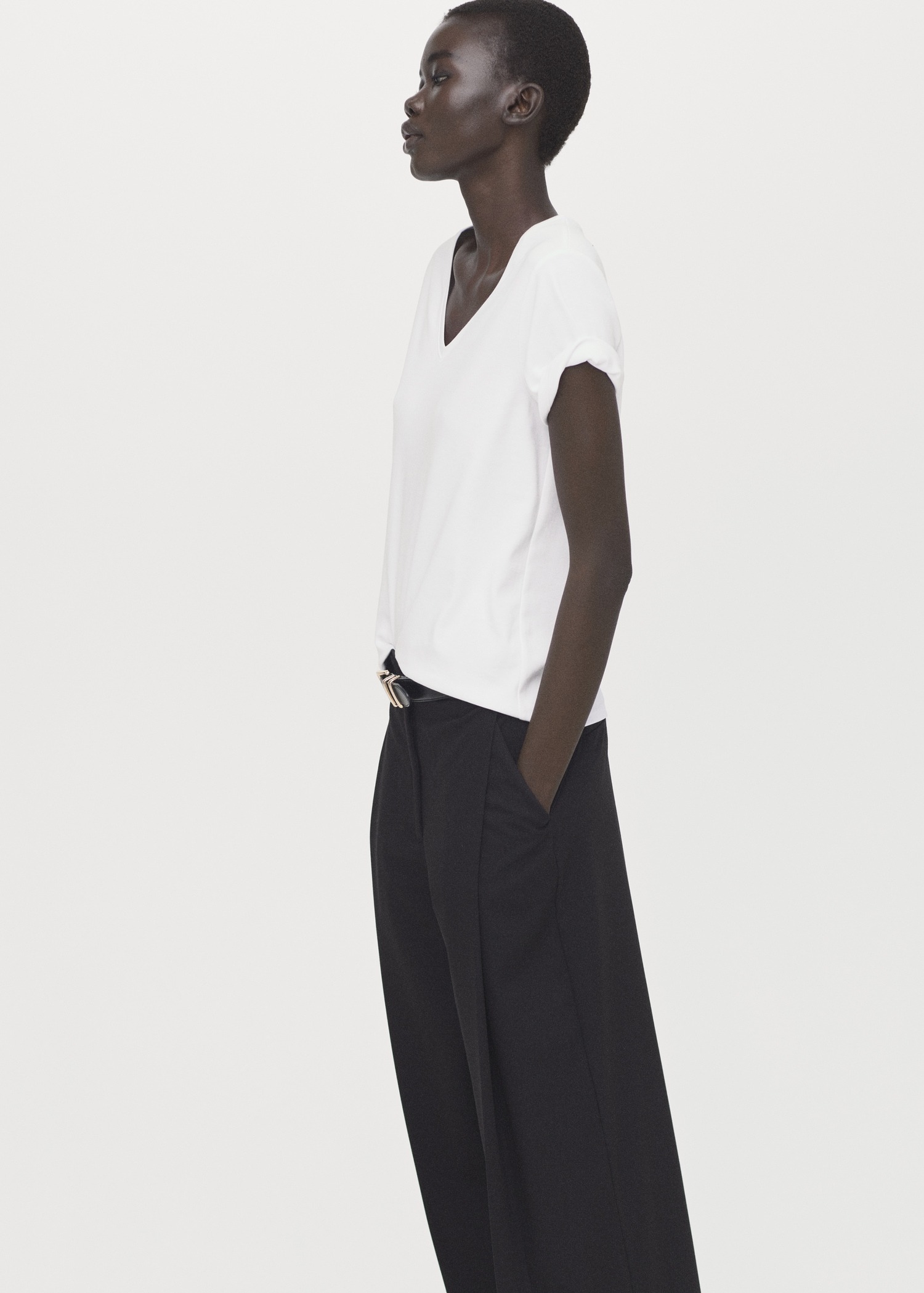 T-shirt, Mango - S, E bardhë