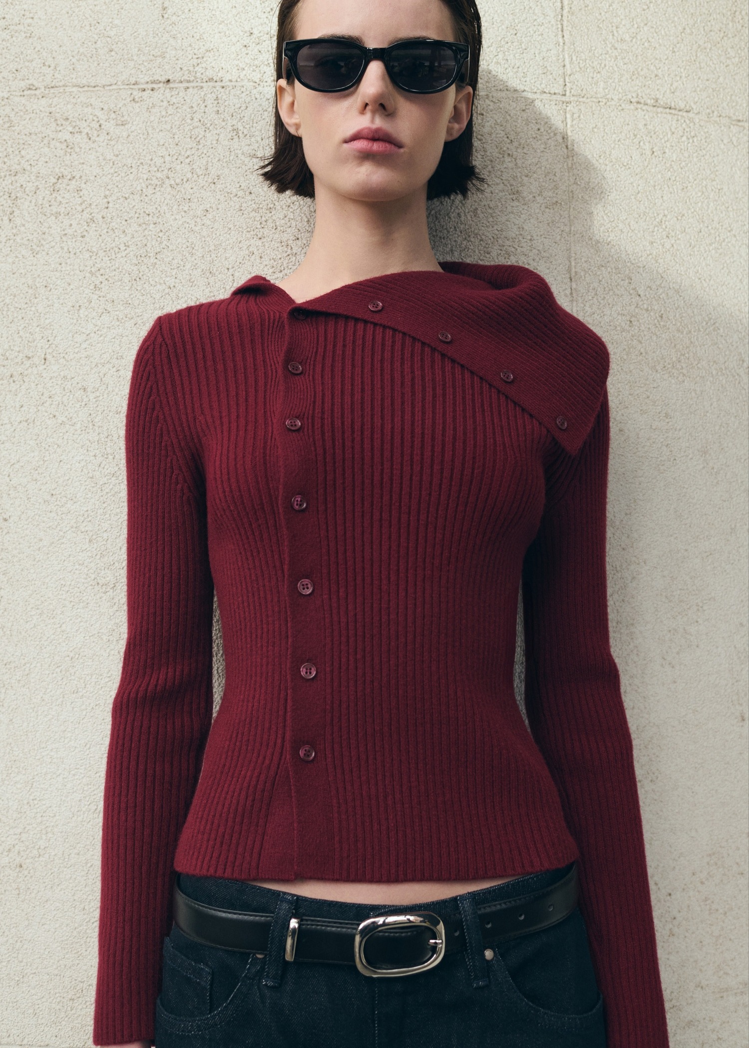 Triko me kopsa, Mango - XS, Vishnje