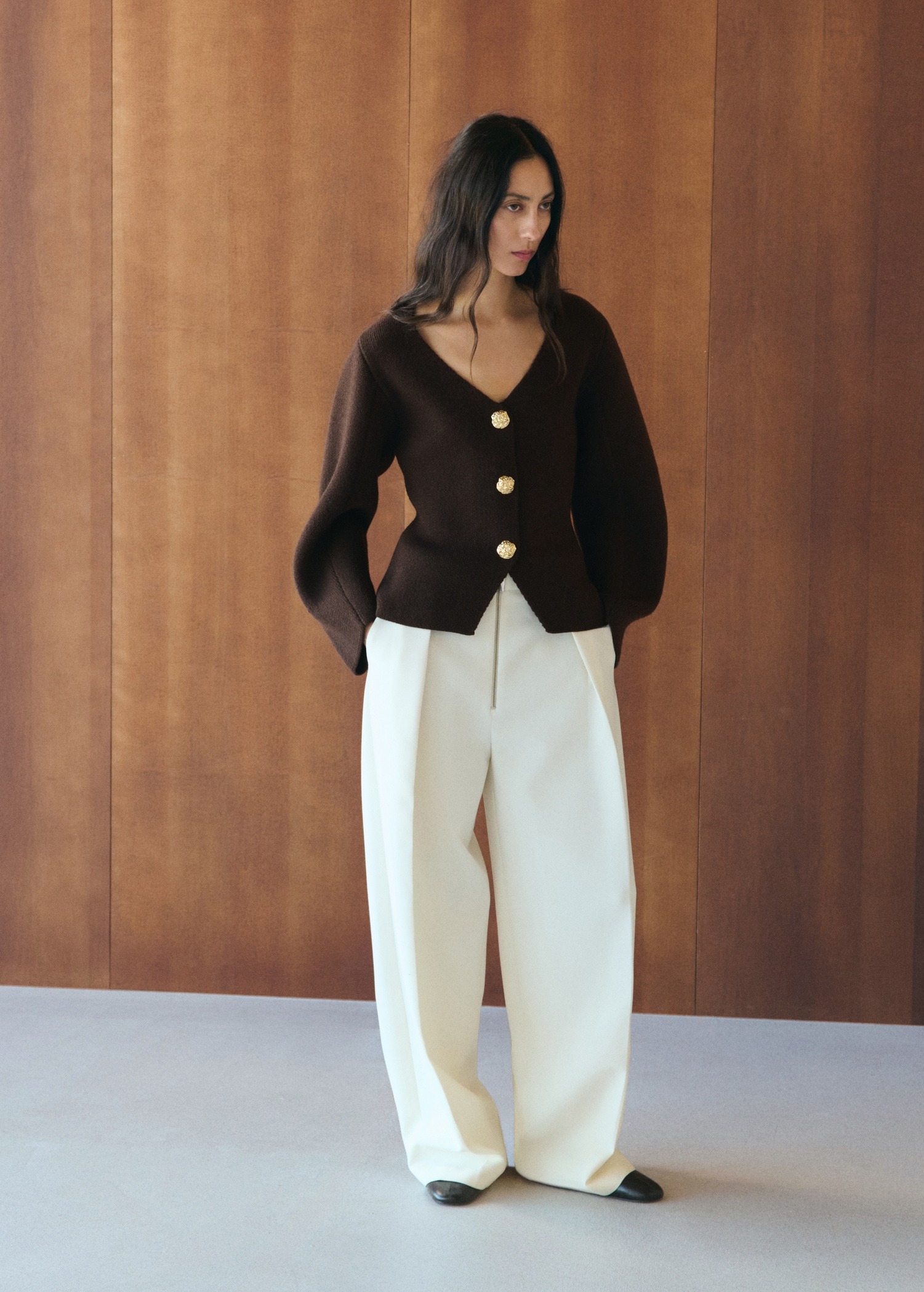 Triko me kopsa, Mango - XS, Bojëkafe