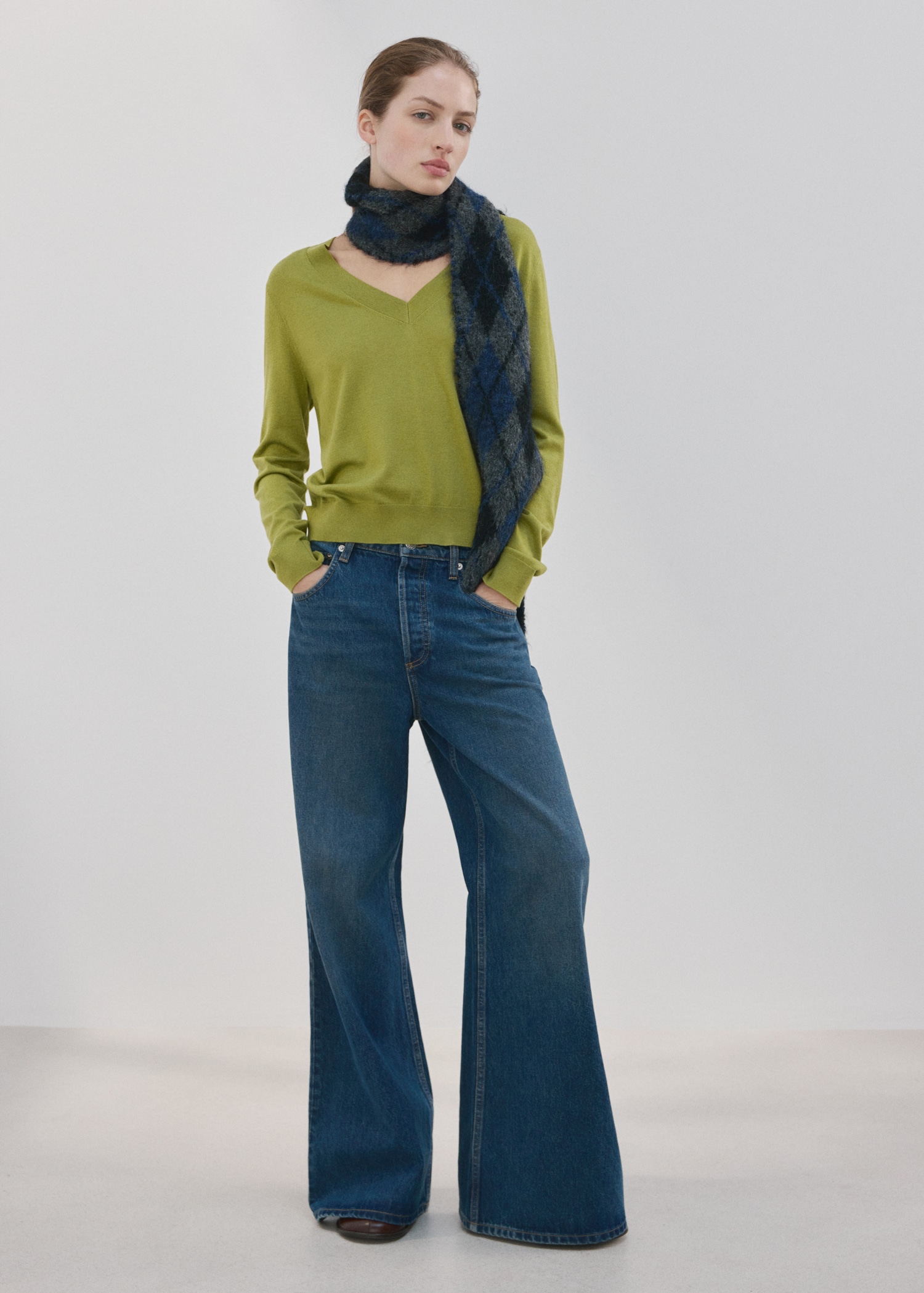 Pulovër bazike, Mango - L, Jeshile