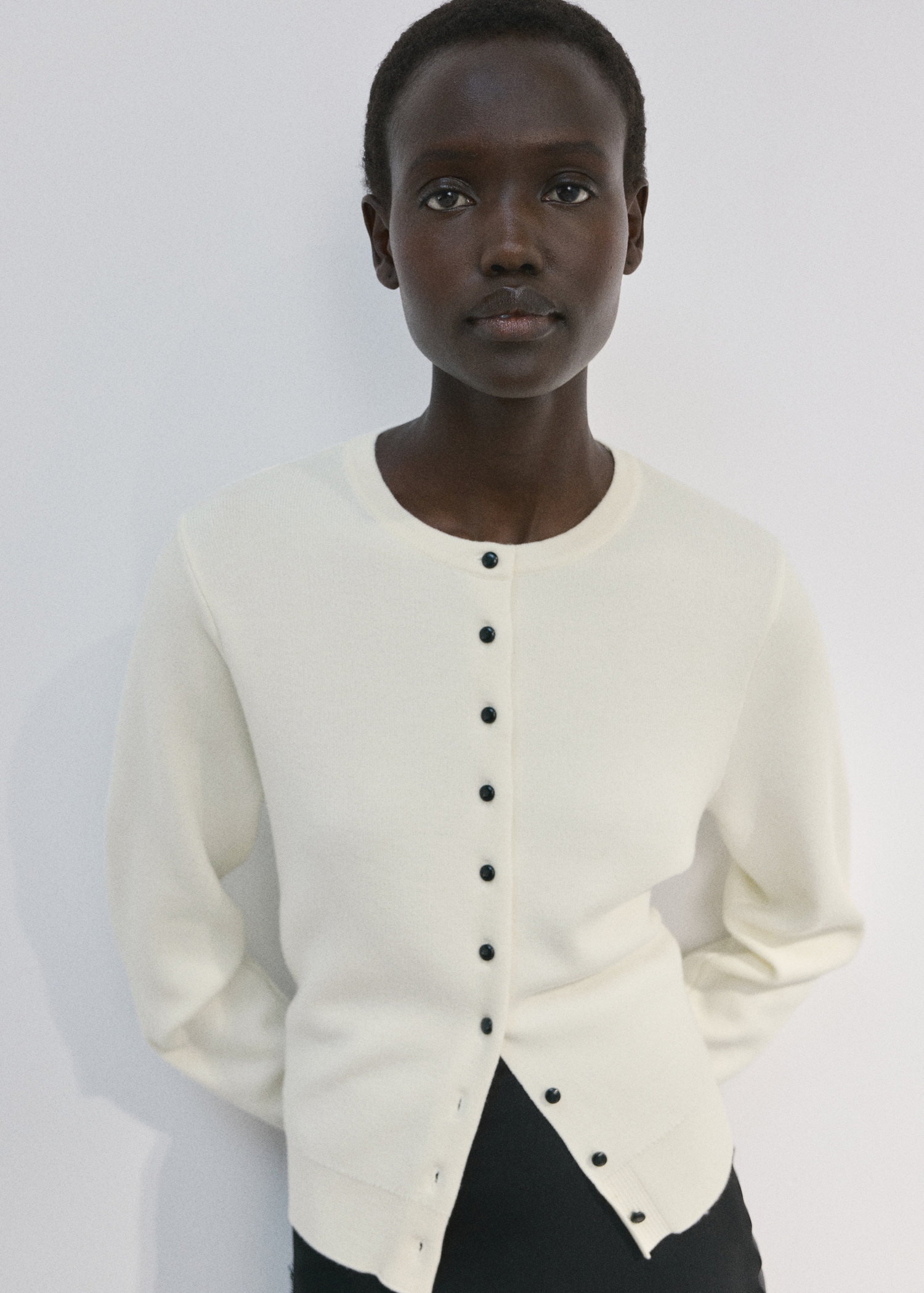 Triko me kopsa, Mango - XS, Bezhë