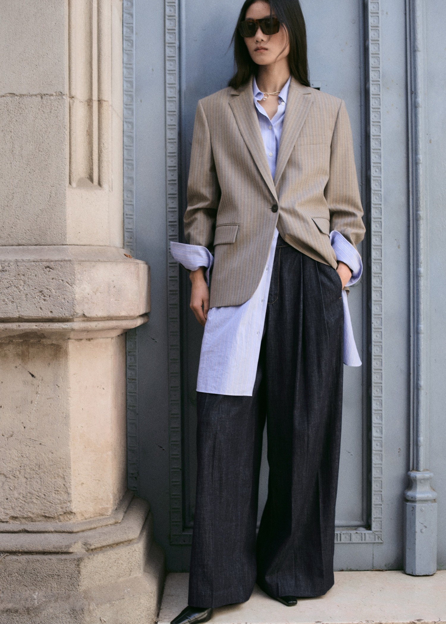 Xhinse wide-leg, Mango - 36, Blu