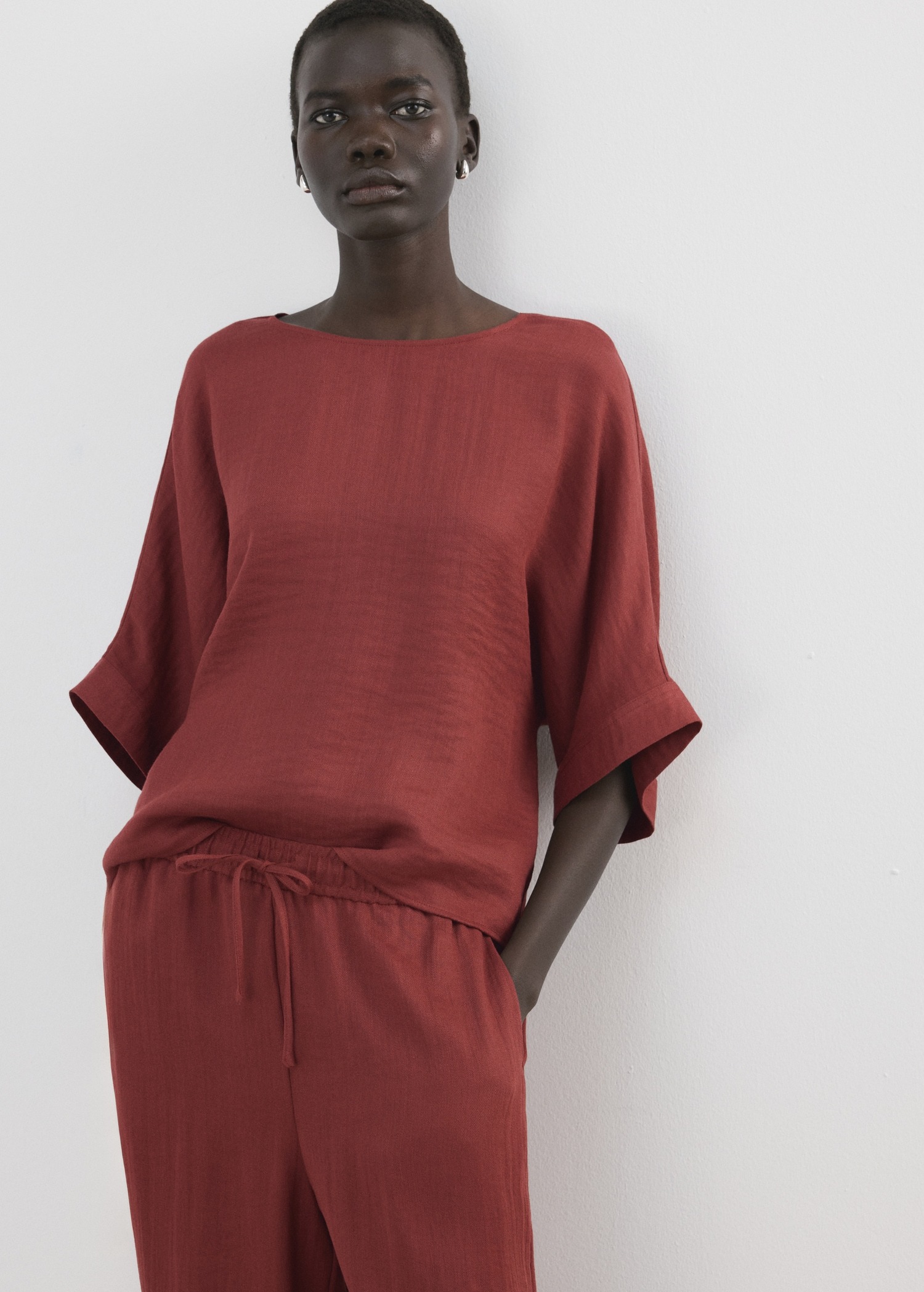 Bluzë me mëngë treçerekëshe, Mango