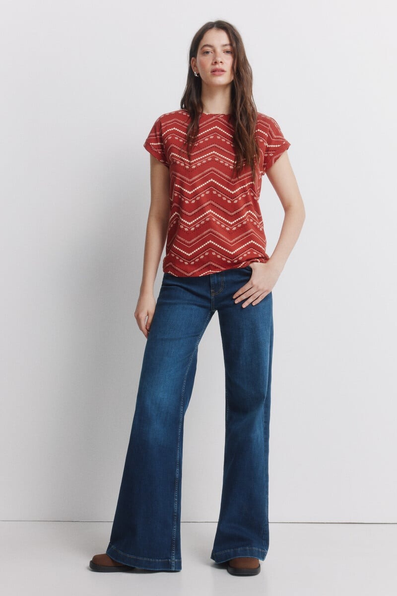 T-shirt me printe, Springfield - M