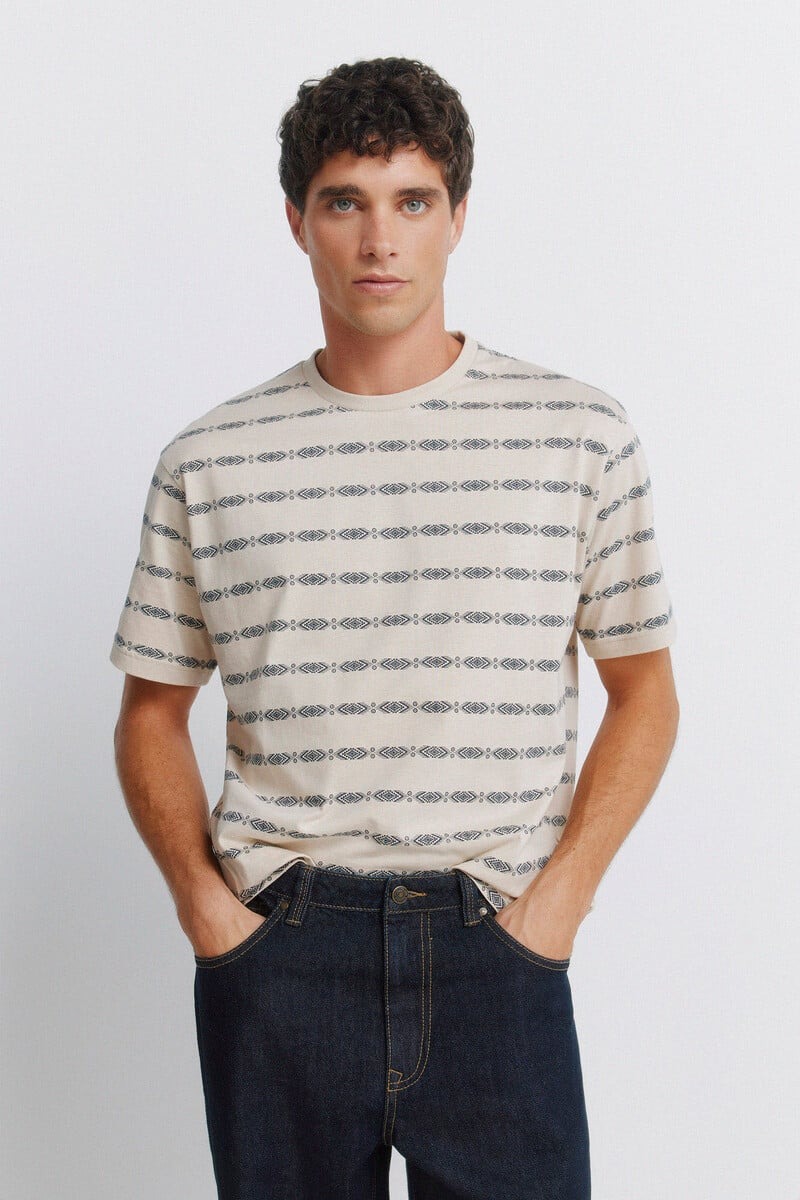 T-shirt me printe, Springfield - M