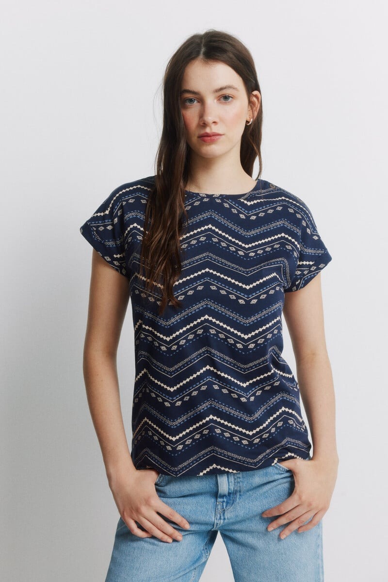 T-shirt me printe, Springfield - L