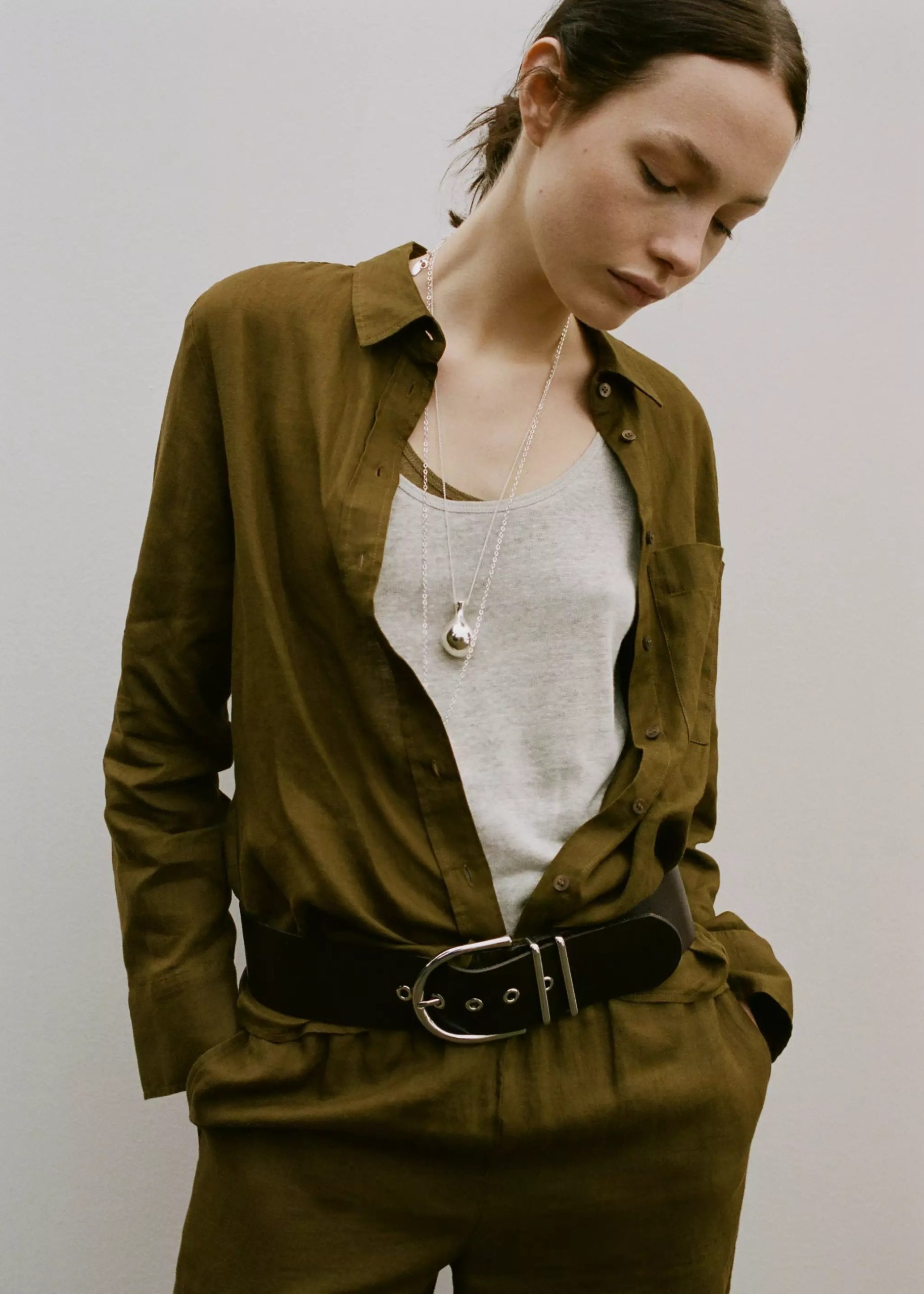 Këmishë lino, Mango - XS, Jeshile