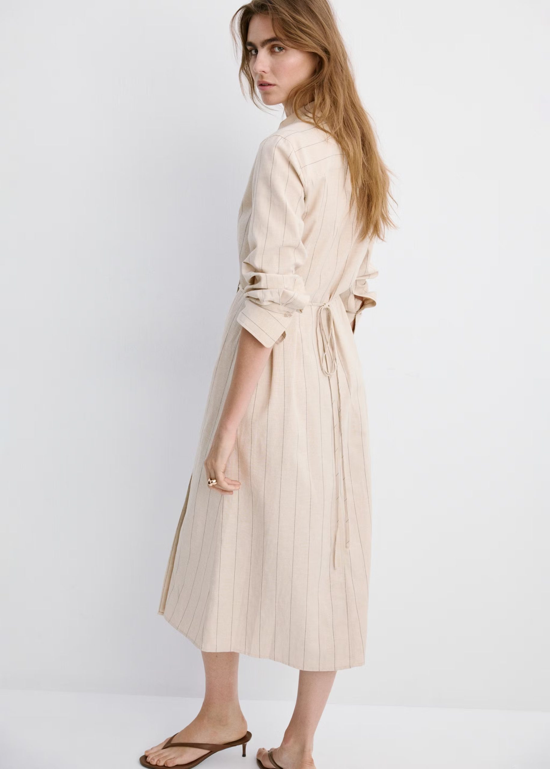 Fustan midi lino, Mango