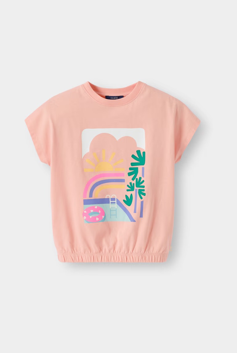 T-shirt me mëngë të shkurtra, Okaidi - 8 Vjeç