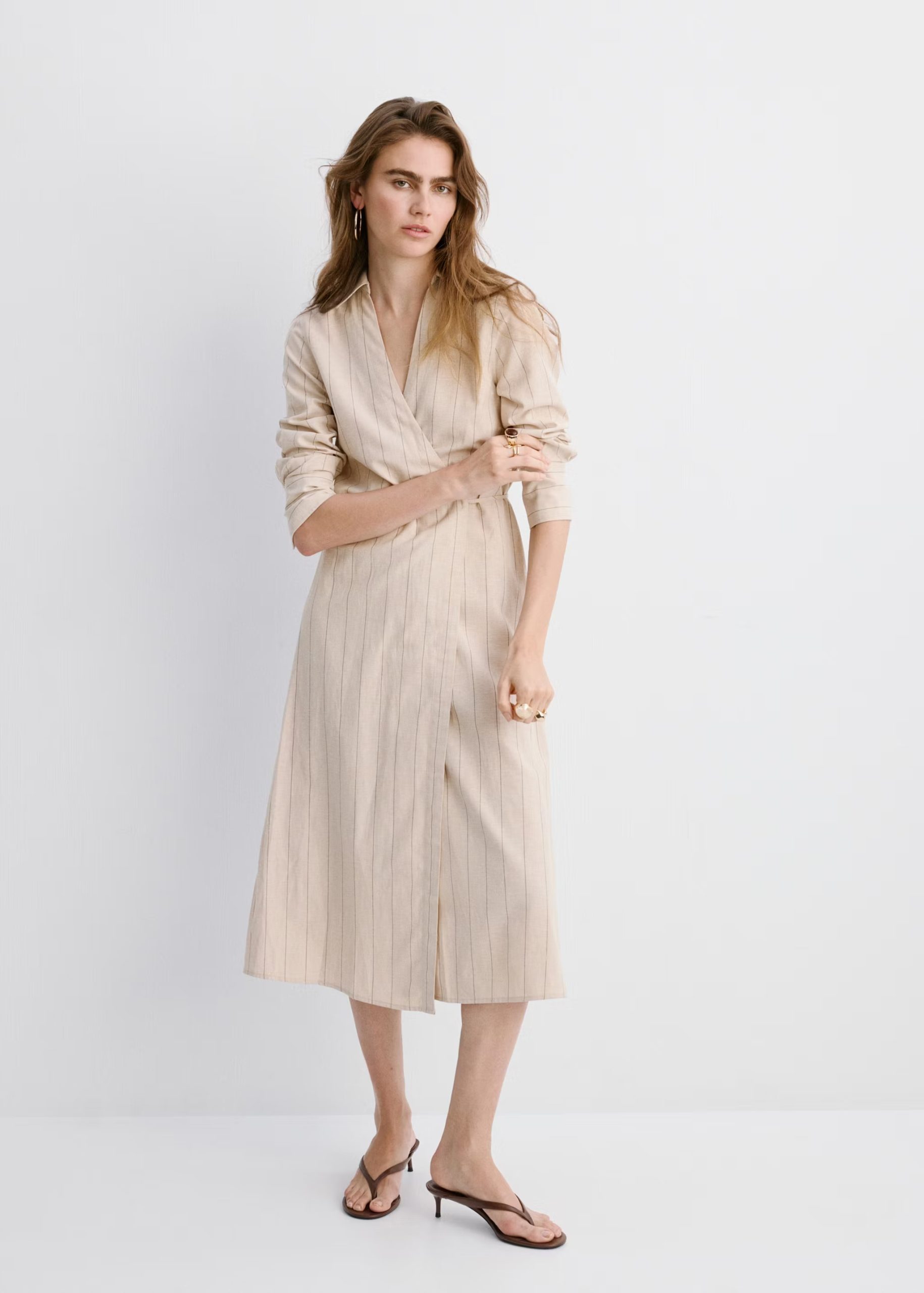 Fustan midi lino, Mango