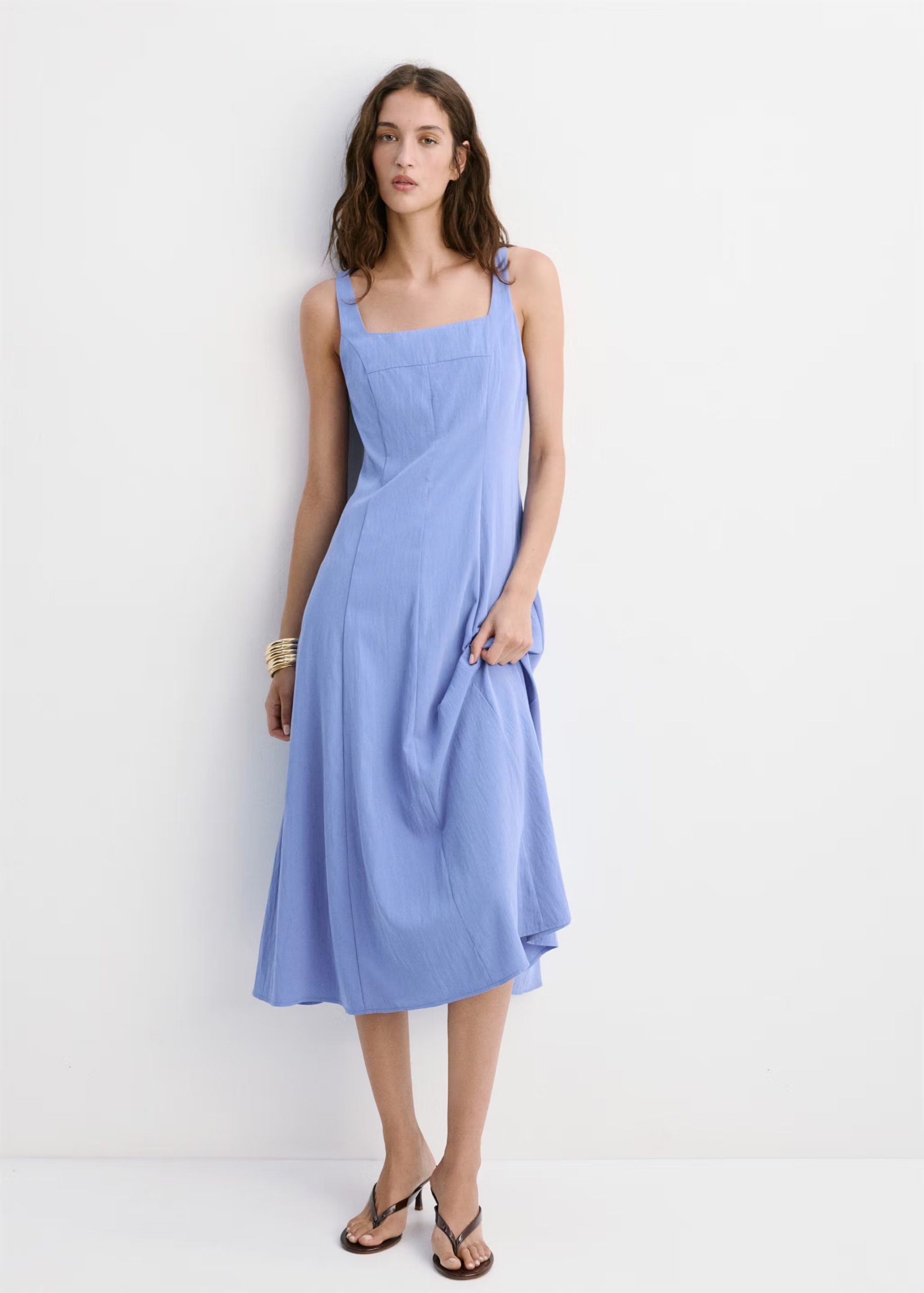 Fustan midi, Mango - 19, Blu