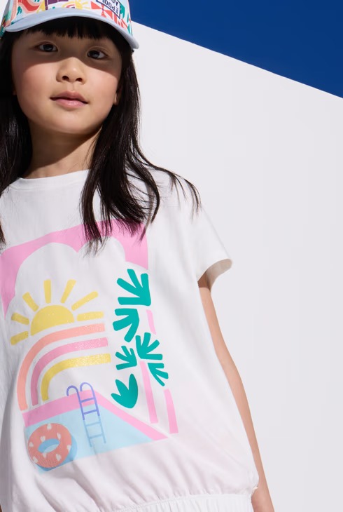 T-shirt me mëngë të shkurtra, Okaidi - 8 Vjeç
