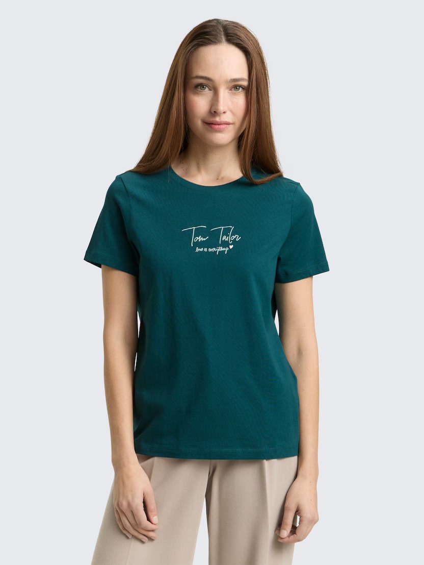 T-shirt pambuku me mëngë të shkurtra, Tom Tailor
