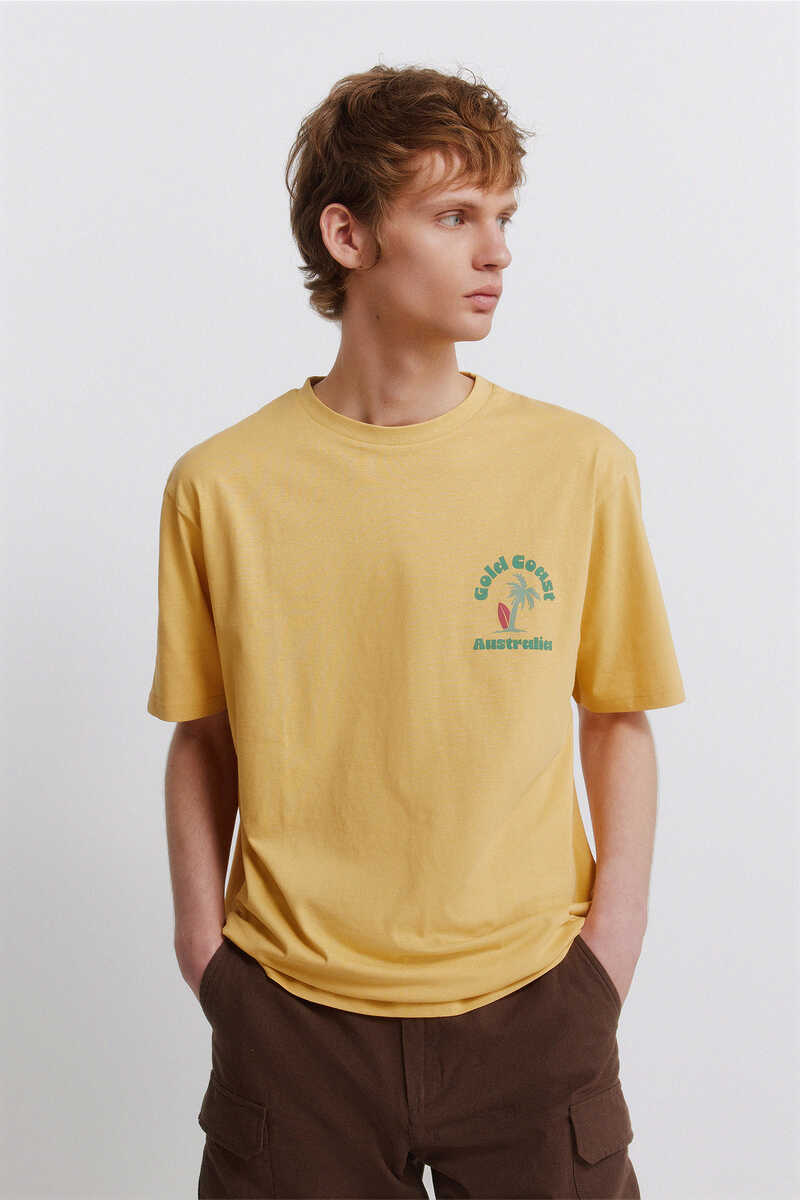 T-shirt, Springfield - M, E verdhë