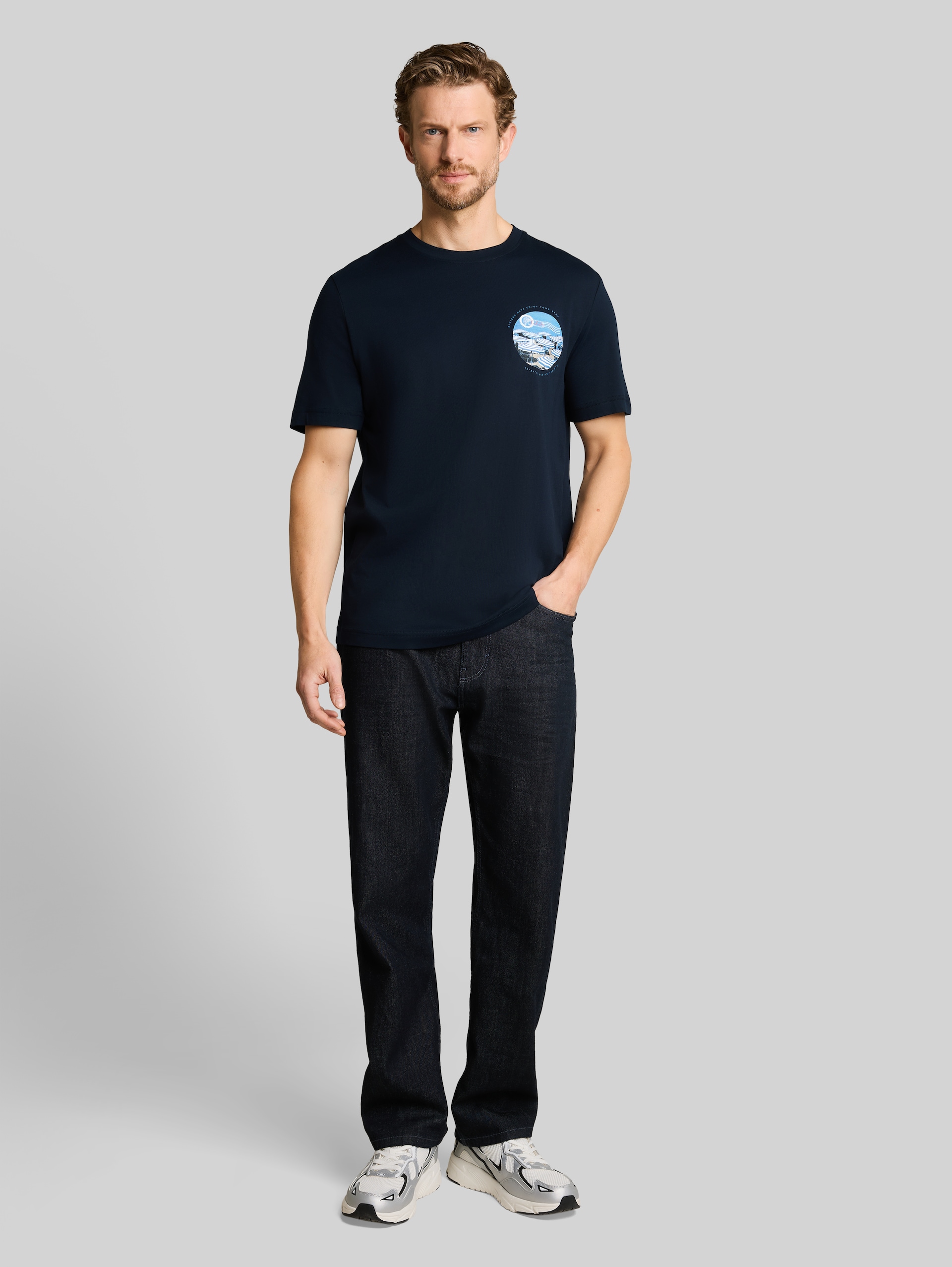 T-shirt për meshkuj, Tom Tailor - L, Blu