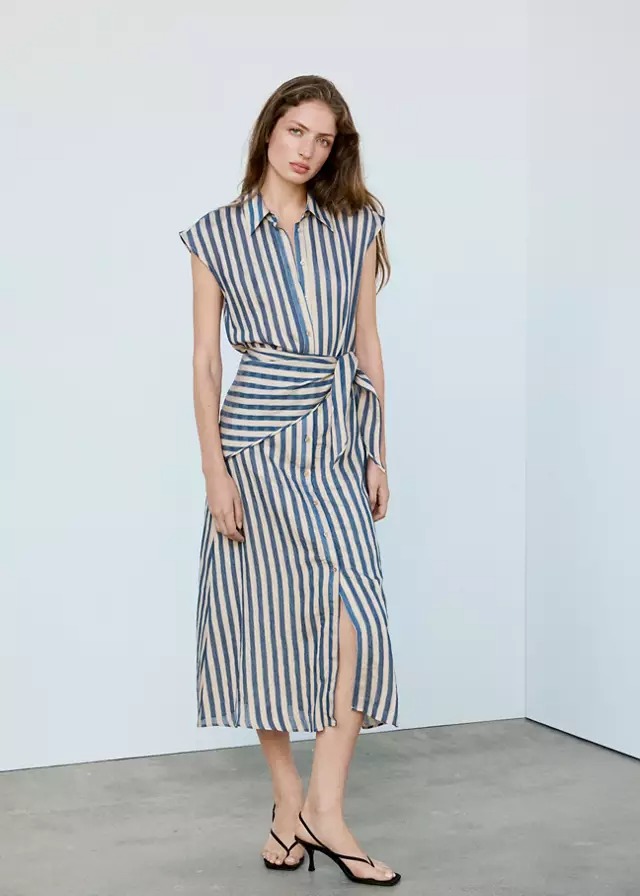 Fustan me shall, Mango - S, Blu