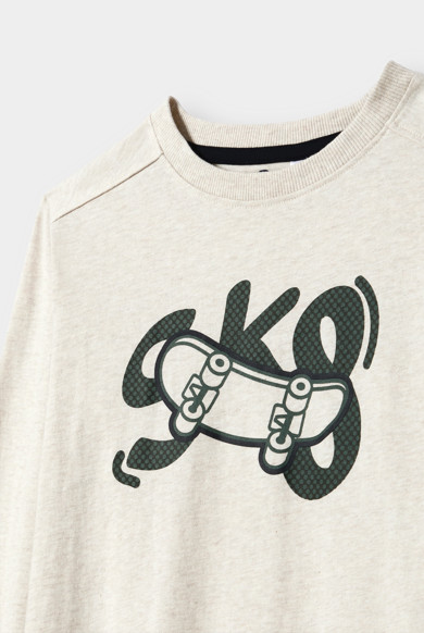T-shirt me mëngë të gjata, Okaidi - 6 Vjeç