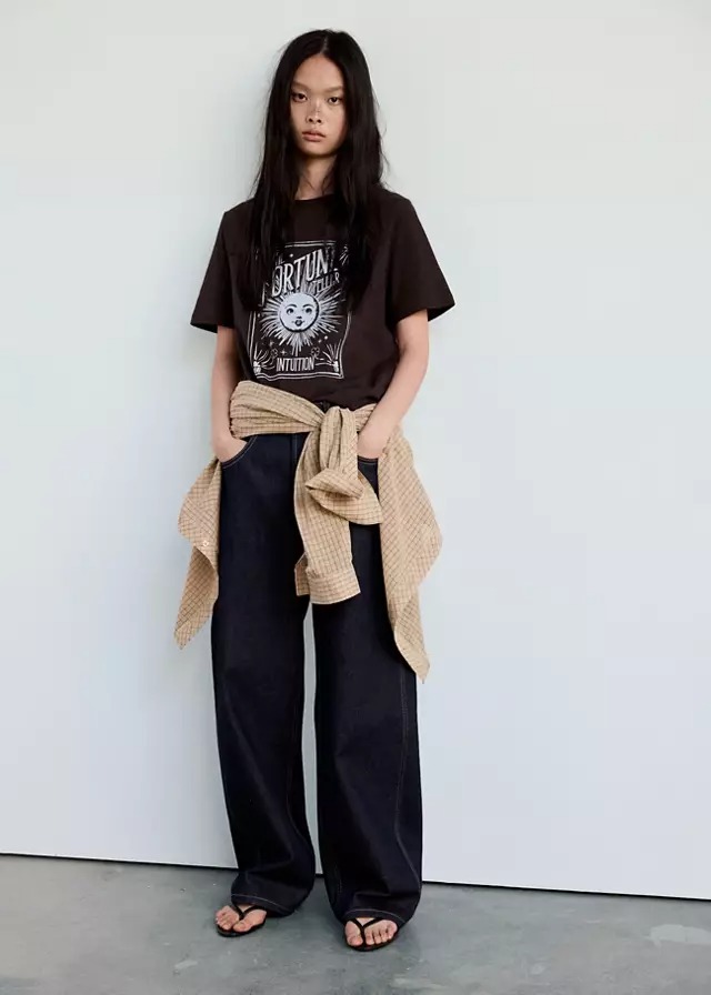 T-shirt me mëngë të shkurtra, Mango