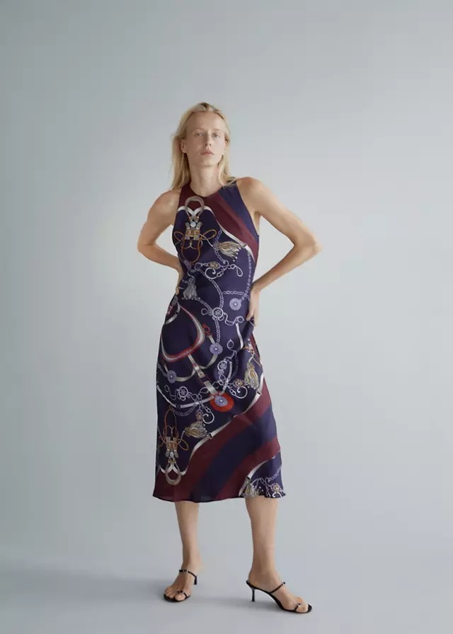 Fustan midi, Mango - L, Blu