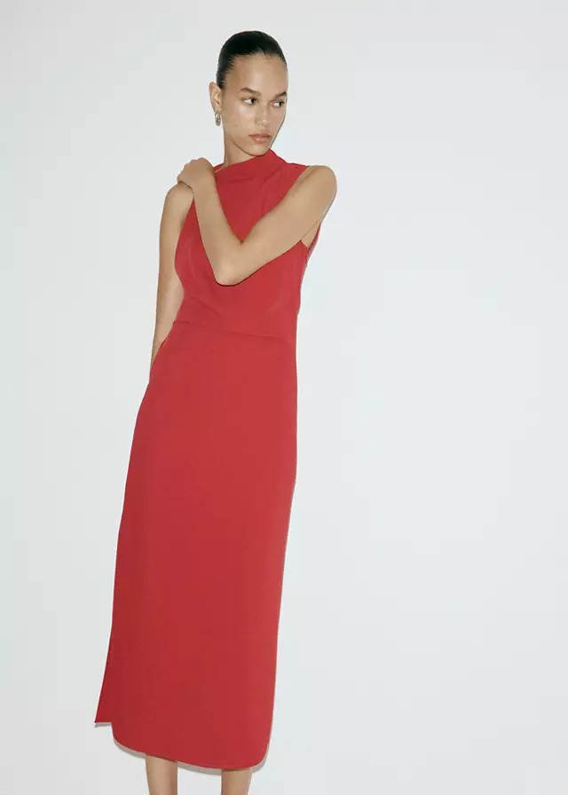 Fustan midi, Mango - XS, E kuqe