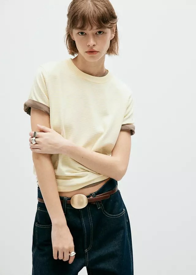 T-shirt me mëngë të shkurtra, Mango