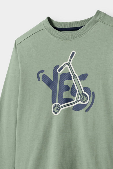 T-shirt me mëngë të gjata, Okaidi - 8 Vjeç