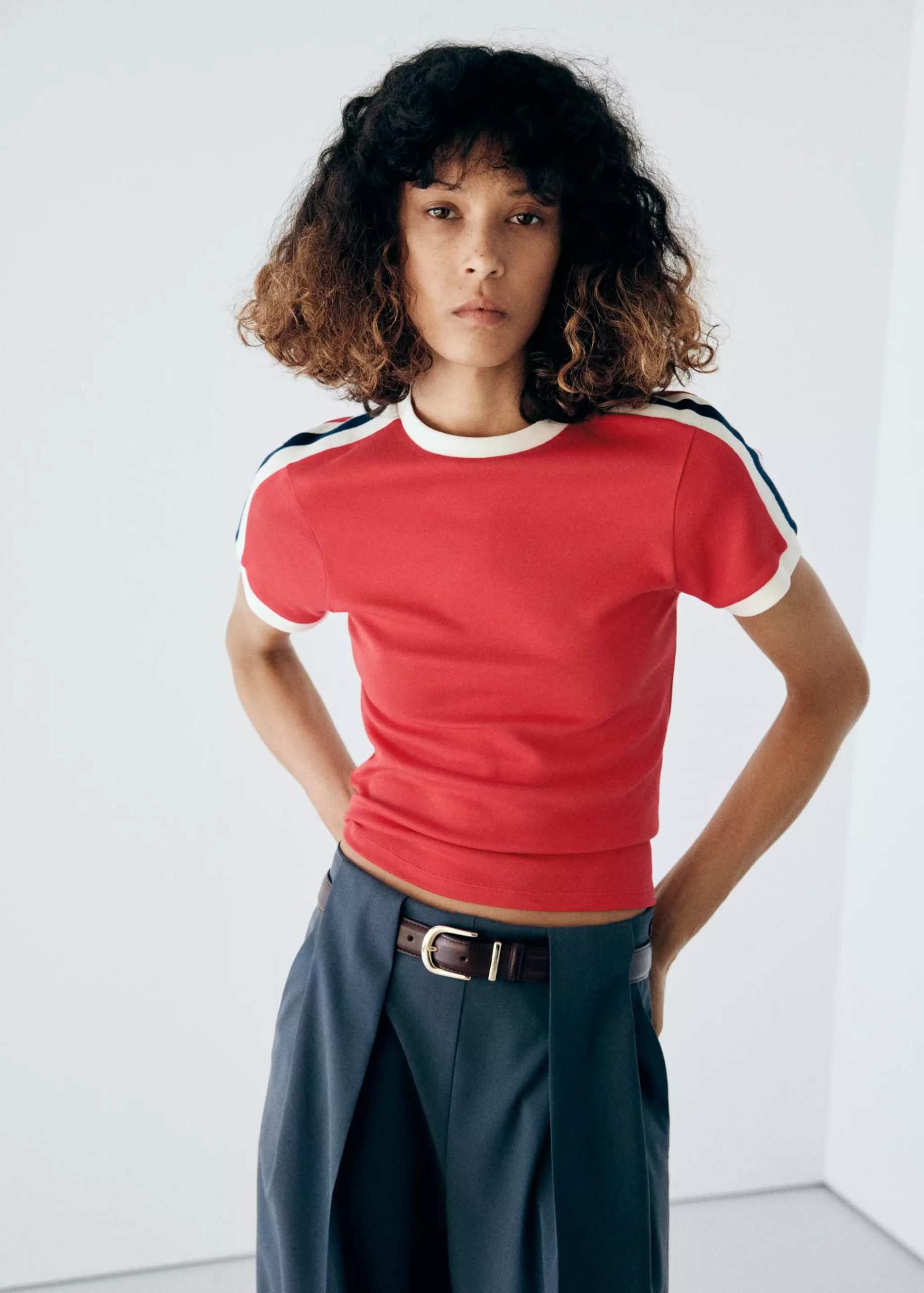 T-shirt, Mango - XS, E kuqe