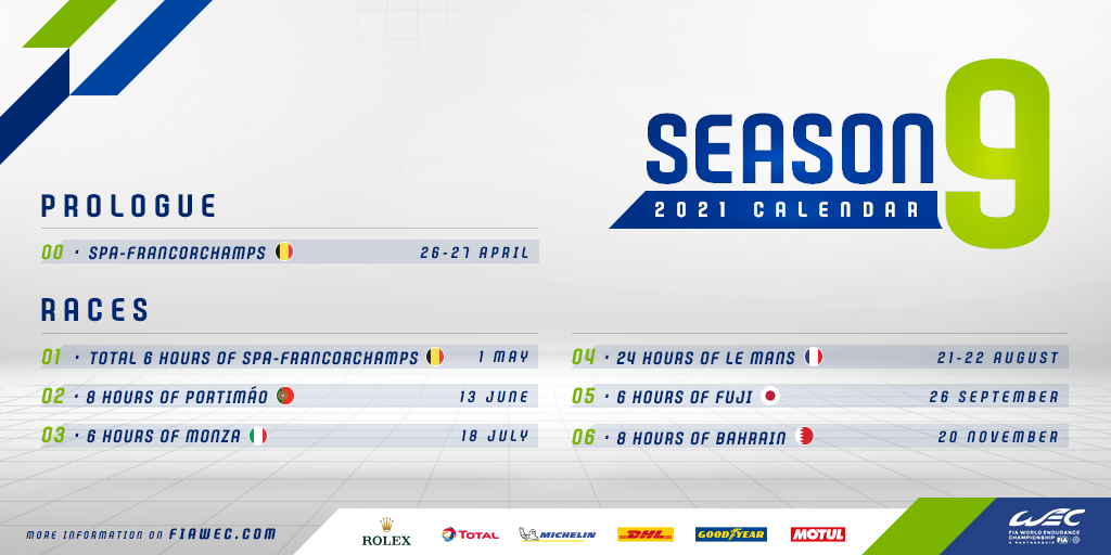 Calendar Fia World Endurance Championship