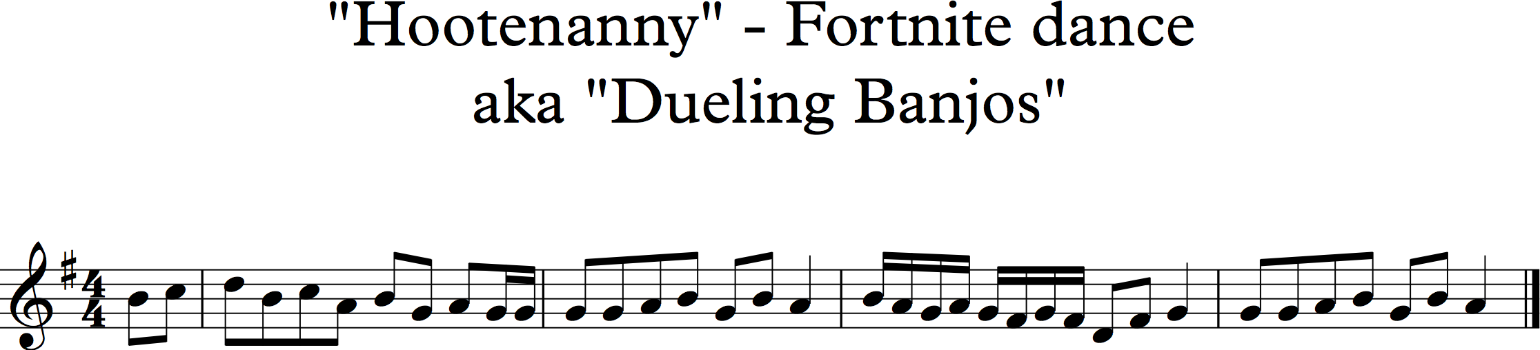 hootenanny fortnite dance aka dueling banjos unnamed treble staff - fortnite dance keyboard art