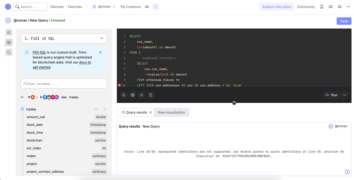 FiDi SQL Engine UI Example