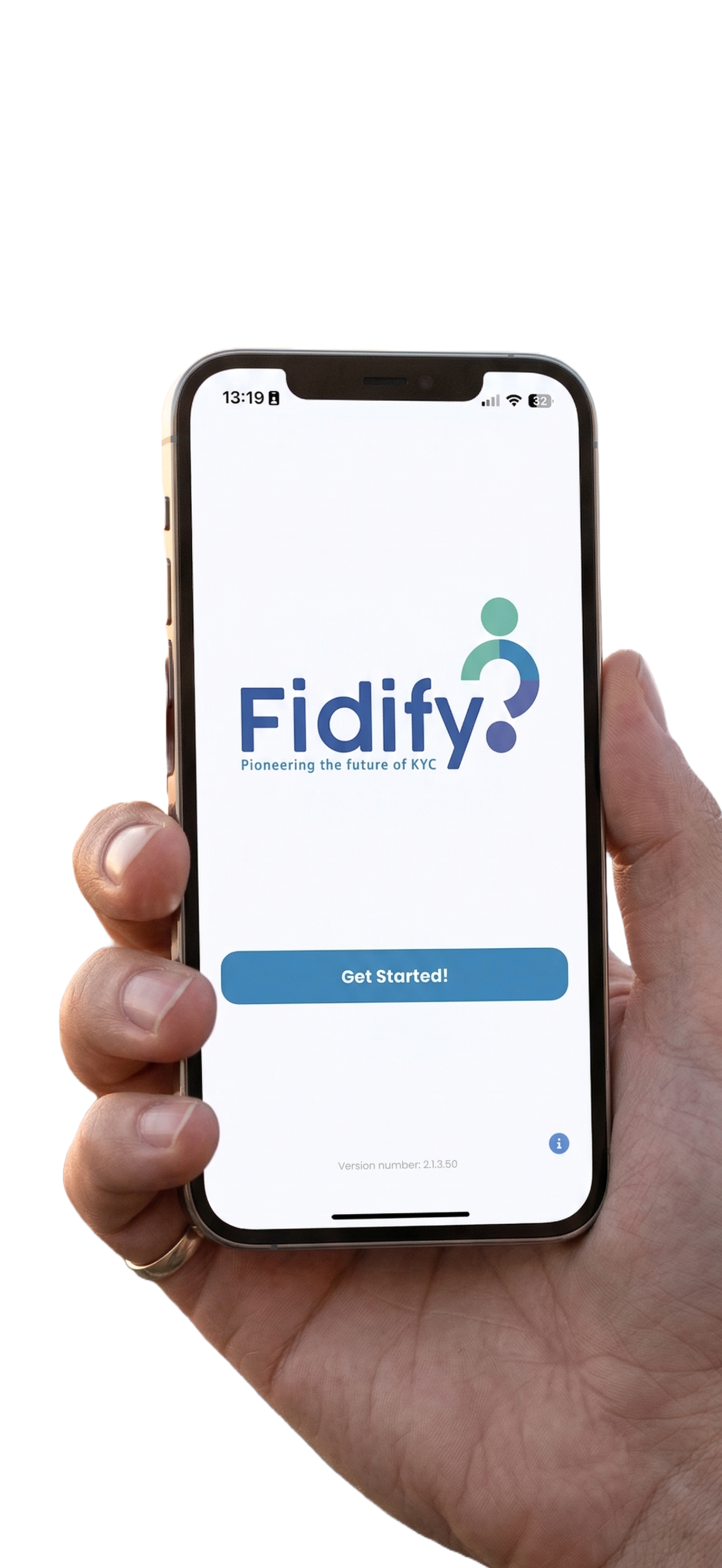 Fidify mobile app - hand holding phone showing the Fidify compliance app