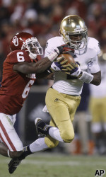 WR Chris Brown is among the active Irish players who had a role in a 2012 win at No. 8 Oklahoma.