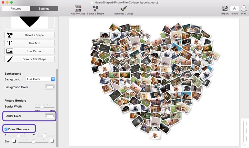 heart shape collage maker online