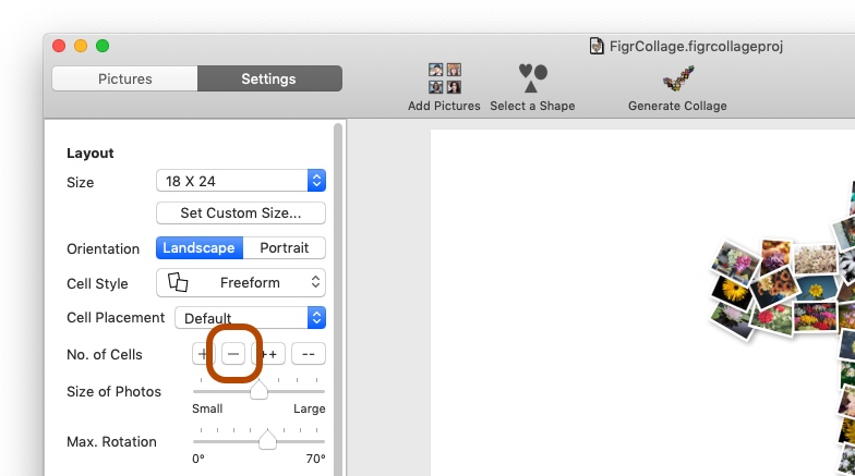 Reduce number of cells to avoid photo duplication