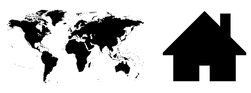 World Map & Home Shape