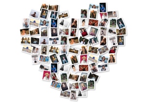 Heart shape collage