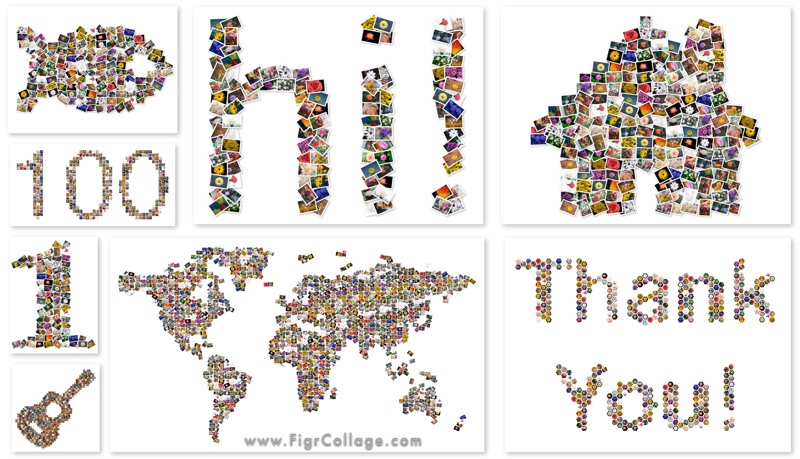 A picture showing multiple shape collages