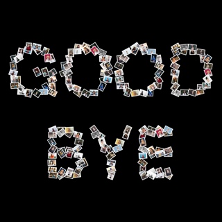 Good Bye text made from pictures