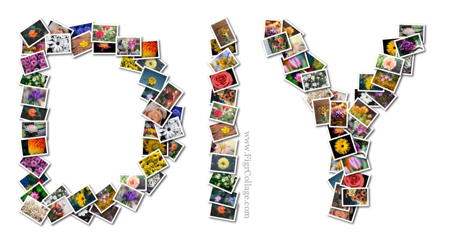 A Letter Photo Collage representing the letters DIY