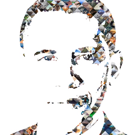 Obama picture shape collage