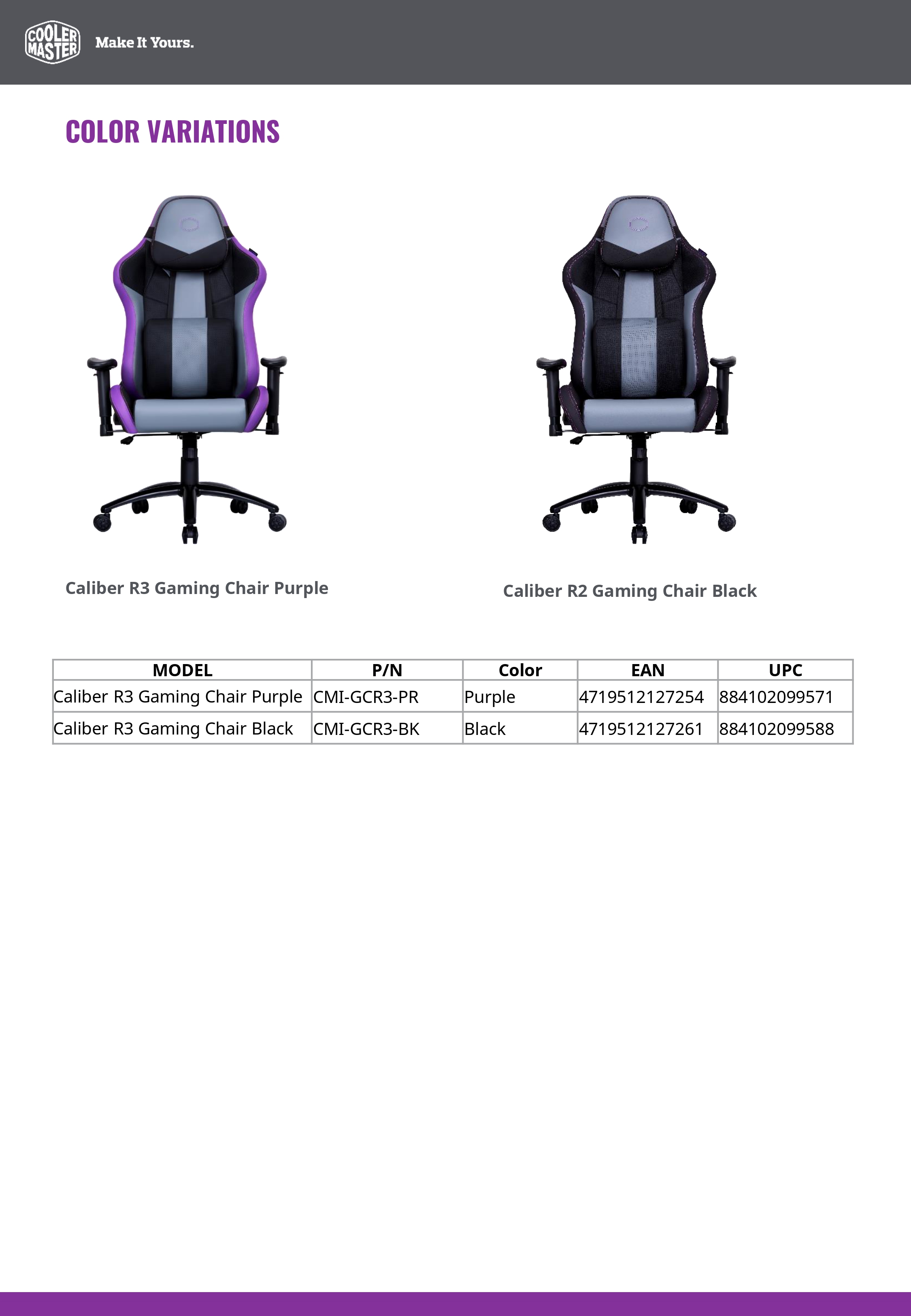 Cooler Master Caliber R3 Gaming Chair, Black