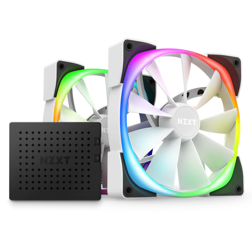 NZXT AER RGB 2 140MM TWIN STARTER PACK WHITE *พัดลม