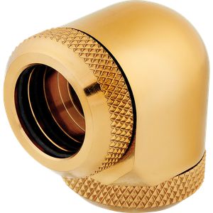 CORSAIR HYDRO X SERIES XF HARDLINE 90° 14MM OD FITTING TWIN PACK — GOLD *ฟิตติ้ง