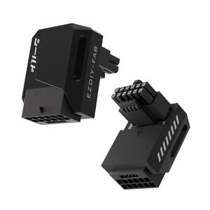 EZDIY SHIELD PCIE 5.0 GPU ANGLE ADAPTER 90 DEGREES STD BLACK * หัวต่อ 90° ต่อไฟการ์ดจอ