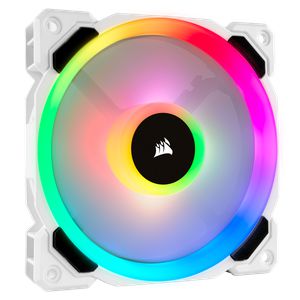 CORSAIR LL120 RGB 120MM DUAL LIGHT LOOP WHITE RGB PWM SINGLE PACK *พัดลม