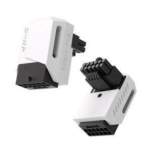 EZDIY SHIELD PCIE 5.0 GPU ANGLE ADAPTER 90 DEGREES STD WHITE * หัวต่อ 90° ต่อไฟการ์ดจอ