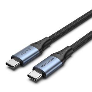 VENTION COTTON BRAIDED USB 4.0 C MALE TO C MALE 5A CABLE 1M GRAY *สายเคเบิลไทป์ซี