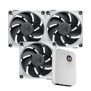 HYTE THICC FP12 120MM PERFORMANCE LCP FAN 3 PACK WITH  NP50 NEXUS CONTROL HUB *พัดลม